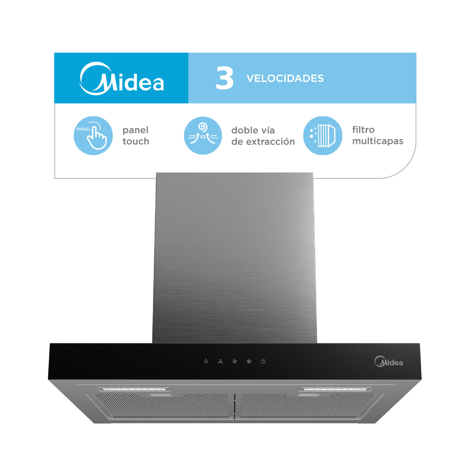 Campana Midea Rh-Dn60xar1 60cm Inox